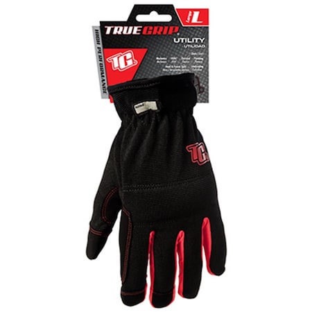Big Time Products Large- Utility Work Glove- Black and Red, 12PK 188803